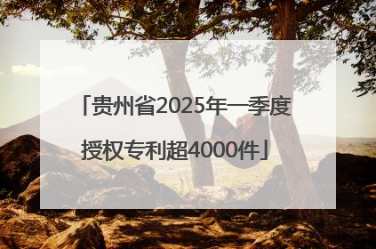 贵州省2025年一季度授权专利超4000件